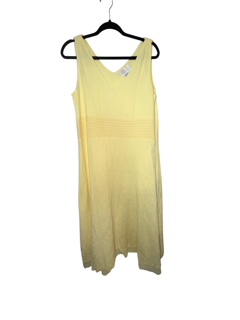 Soft Surroundings Pale Yellow Sleeveless V-Neck Dress